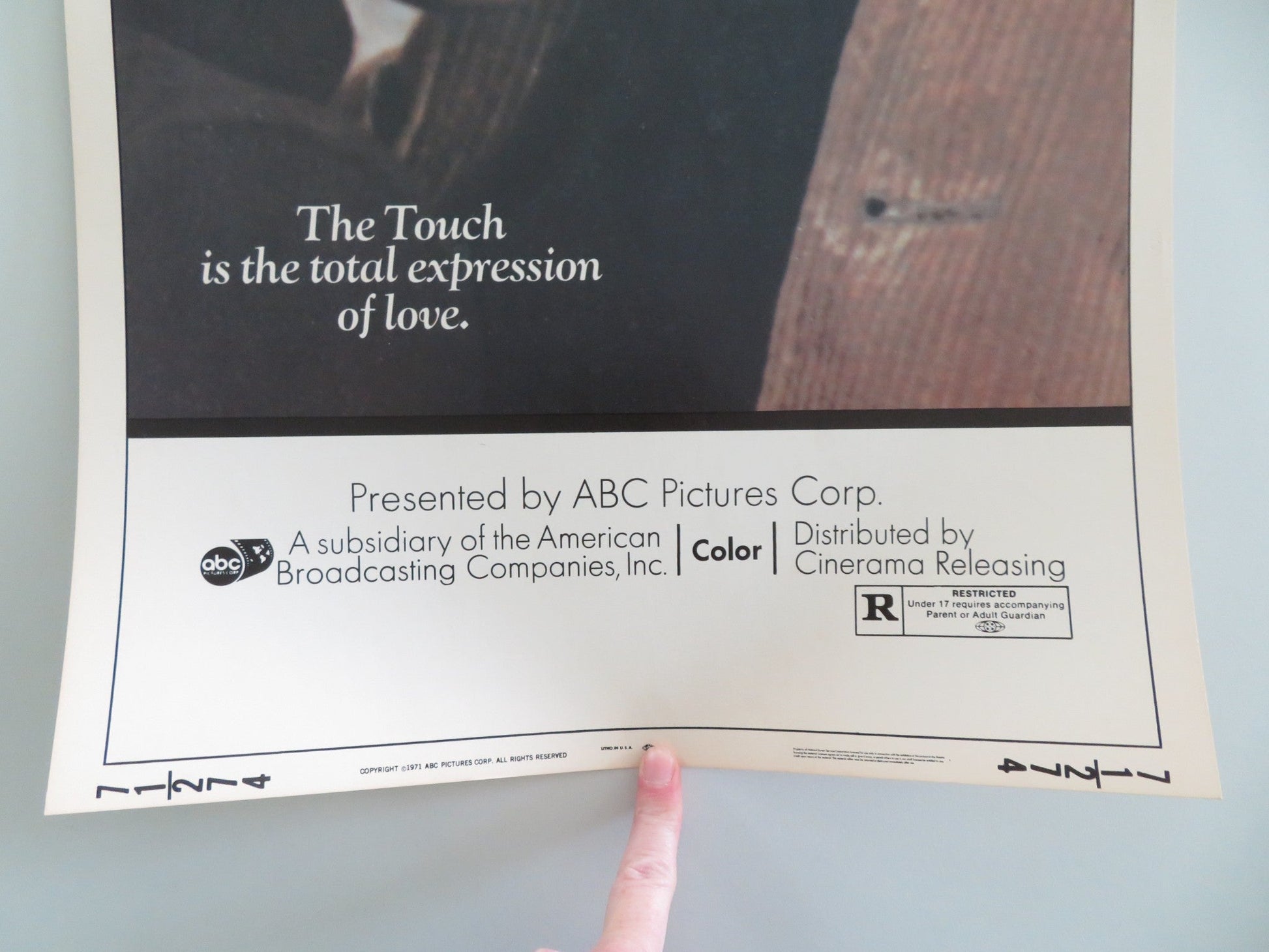 The Touch US Insert Poster Elliott Gould Bibi Andersson Max Von Sydow 1971 Movie posters