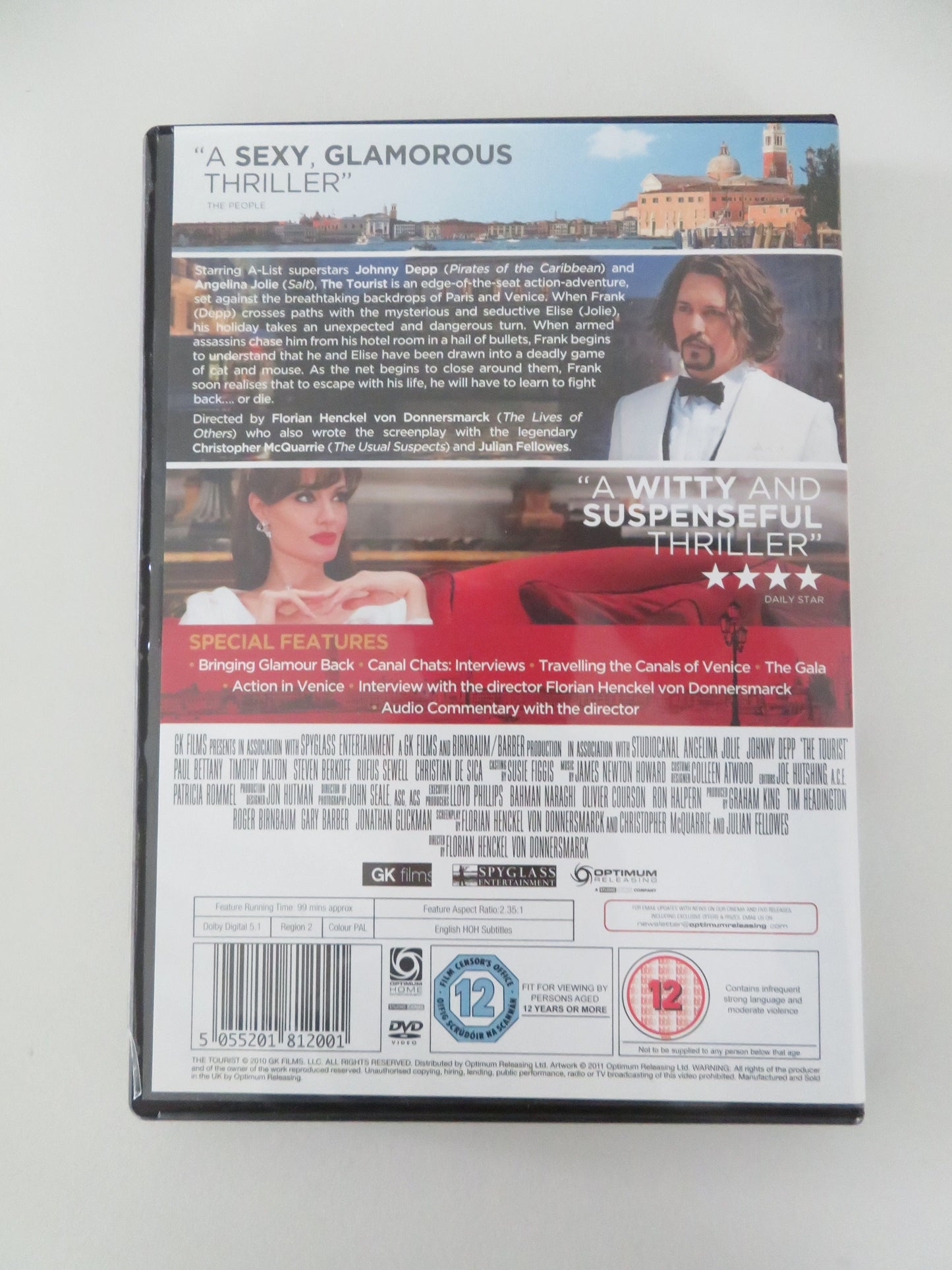 The Tourist (DVD) Johnny Depp Angelina Jolie 2010 Region 2 Movie posters