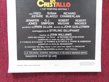 THE TOWERING INFERNO ITALIAN LOCANDINA POSTER STEVE MCQUEEN PAUL NEWMAN 1981 Rendezvous Cinema Movie posters