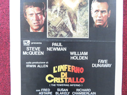 THE TOWERING INFERNO ITALIAN LOCANDINA POSTER STEVE MCQUEEN PAUL NEWMAN 1981 Rendezvous Cinema Movie posters