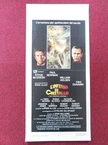 THE TOWERING INFERNO ITALIAN LOCANDINA POSTER STEVE MCQUEEN PAUL NEWMAN 1981 Rendezvous Cinema Movie posters