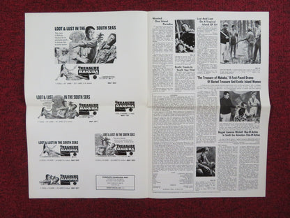 THE TREASURE OF MAKUBA UNCUT PRESS BOOK FOLDED CAMERON MITCHELL MARA CRUZ 1967 Rendezvous Cinema Movie posters