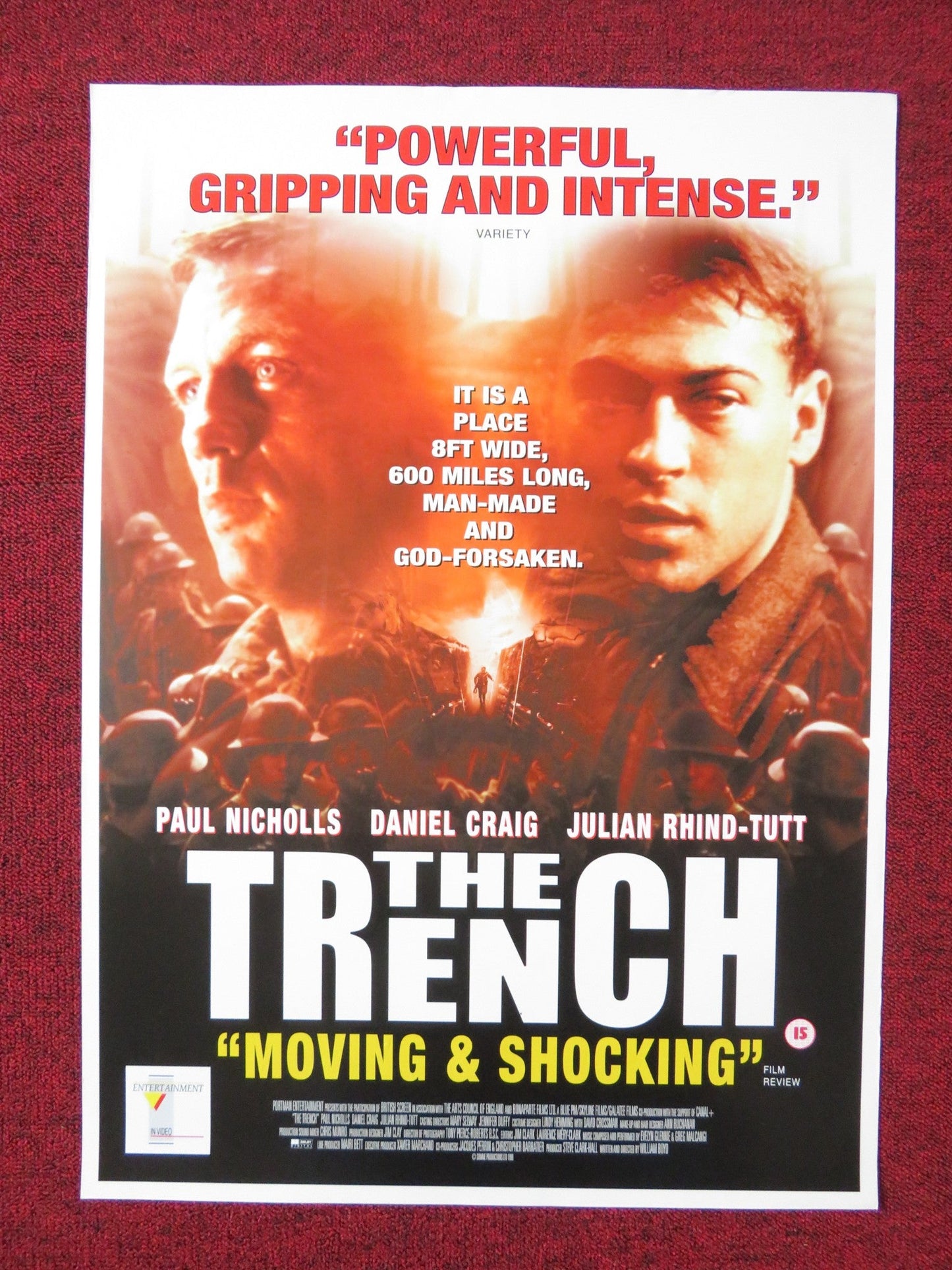 THE TRENCH VHS POSTER ROLLED DANIEL CRAIG PAUL NICHOLLS 1999 Rendezvous Cinema Movie posters