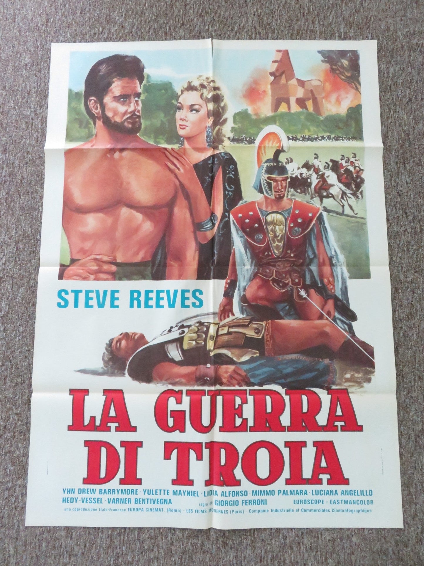 THE TROJAN HORSE ITALIAN 2 FOGLIO POSTER STEVE REEVES YULETTE MAYNIEL 1961 Rendezvous Cinema Movie posters