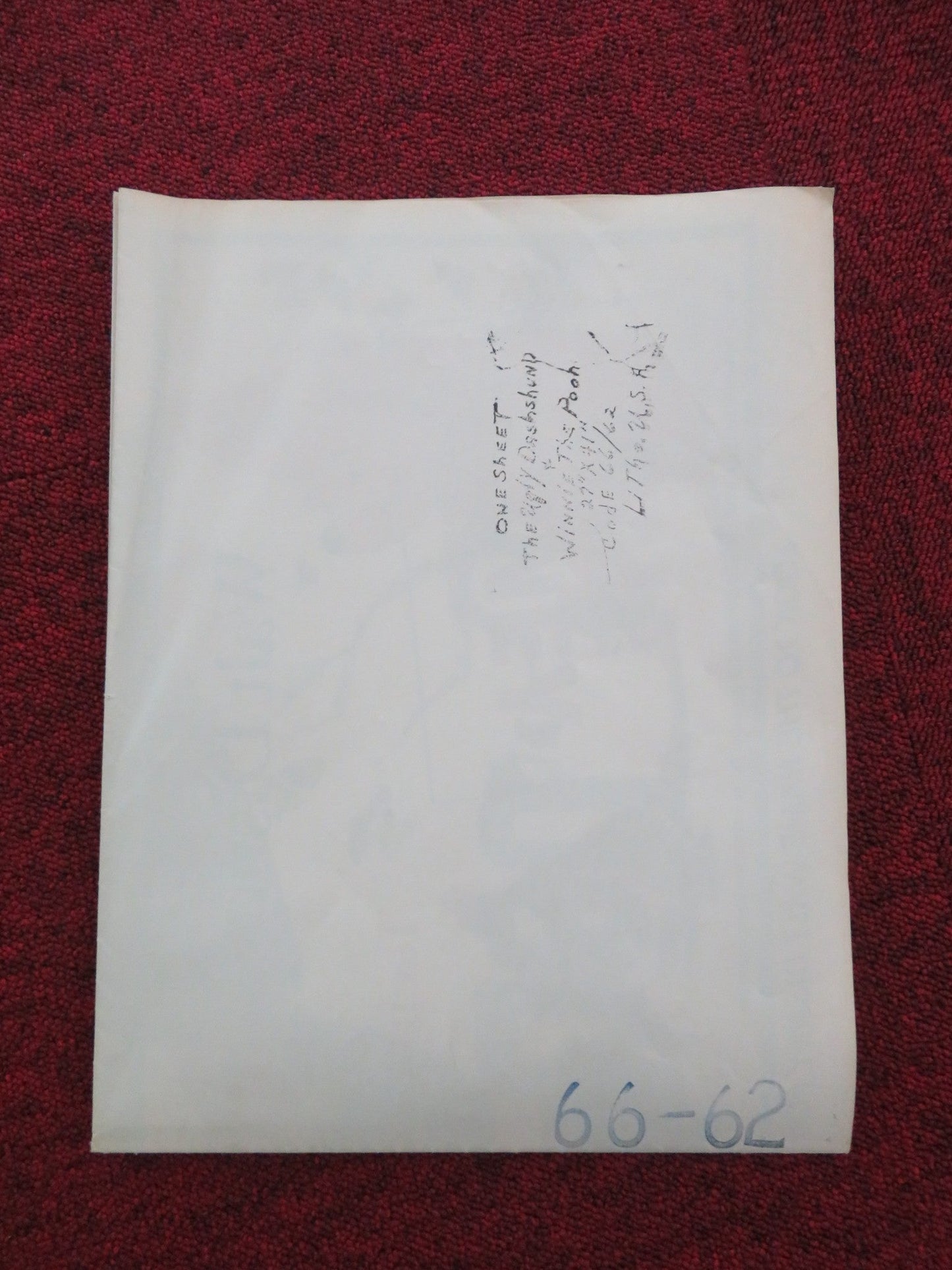 THE UGLY DACHSHUND / WINNIE THE POOH... COMBO FOLDED US ONE SHEET POSTER 1966 Movie posters