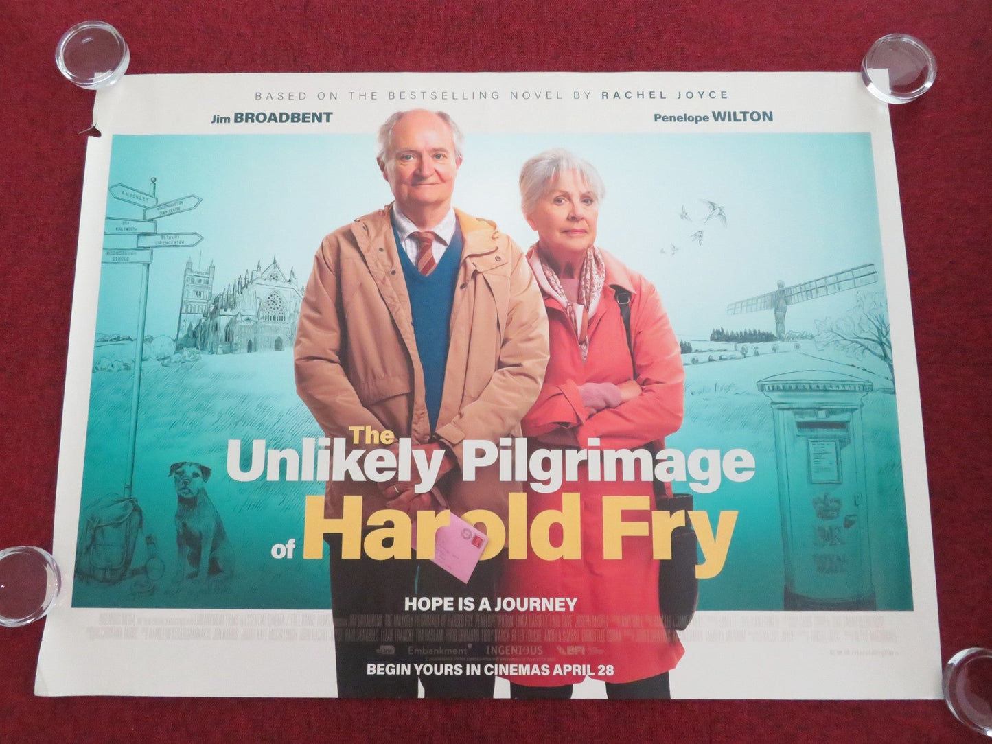 THE UNLIKELY PILGRIMAGE OF HAROLD FRY UK QUAD ROLLED POSTER JIM BROADBENT 2023 Movie posters