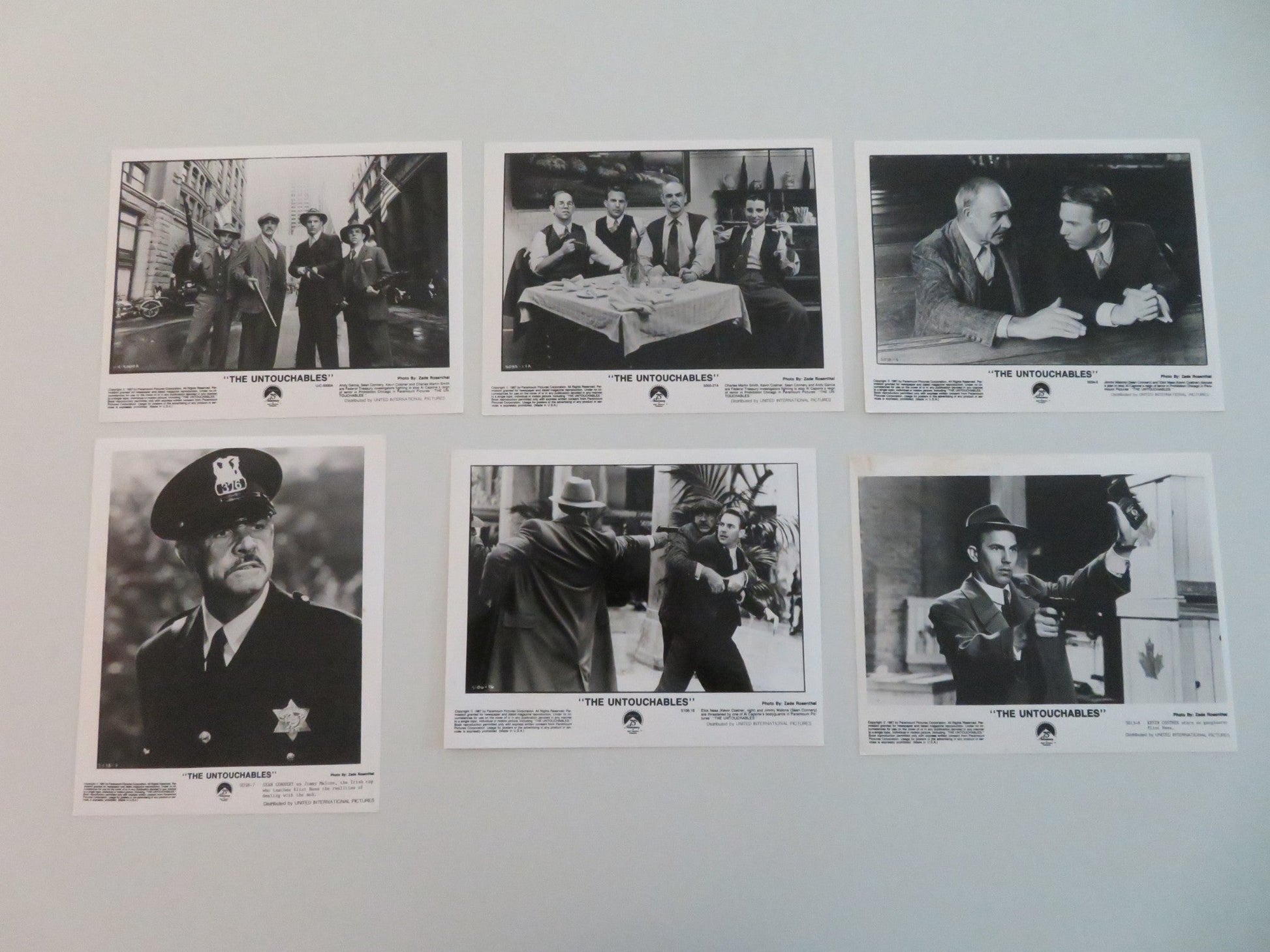THE UNTOUCHABLES MOVIE STILL PHOTO LOT OF 6 SEAN CONNERY KEVIN COSTNER 1987 Movie posters