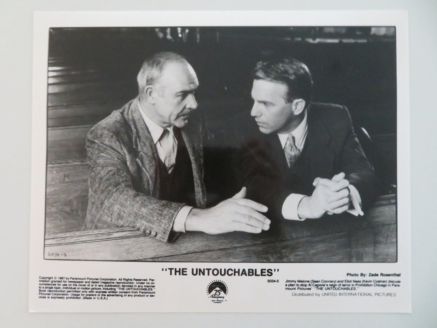 THE UNTOUCHABLES MOVIE STILL PHOTO LOT OF 6 SEAN CONNERY KEVIN COSTNER 1987 Movie posters
