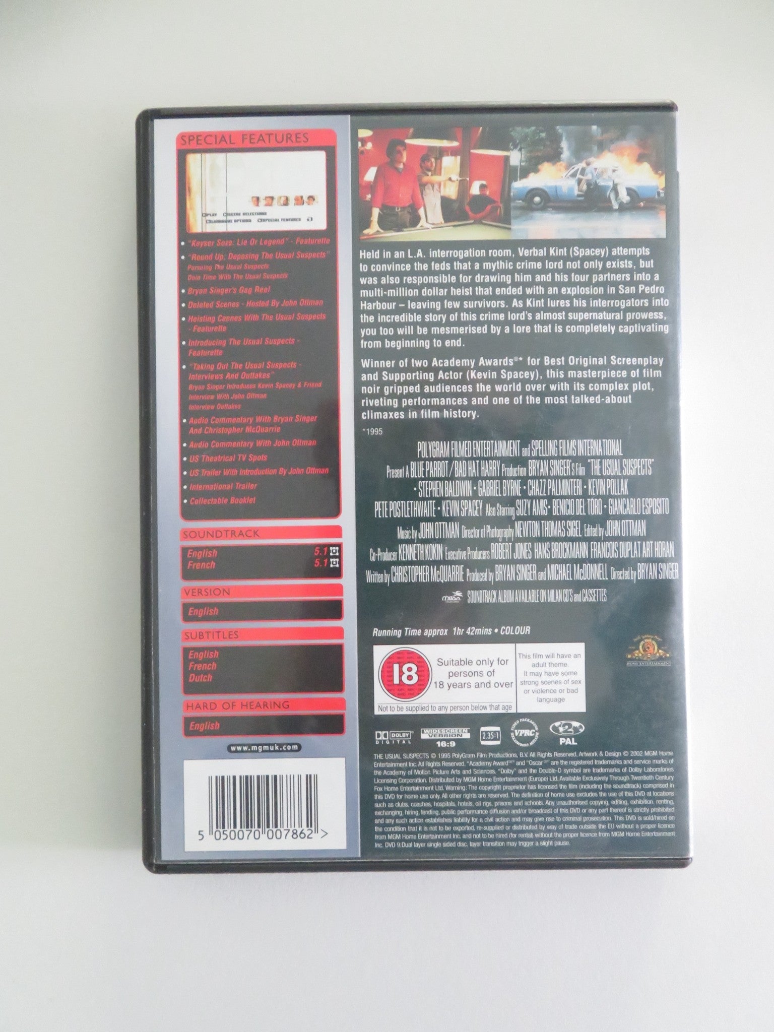 THE USUAL SUSPECTS - SPECIAL EDITION (DVD) KEVIN SPACEY 1995 REGION 2 Movie posters