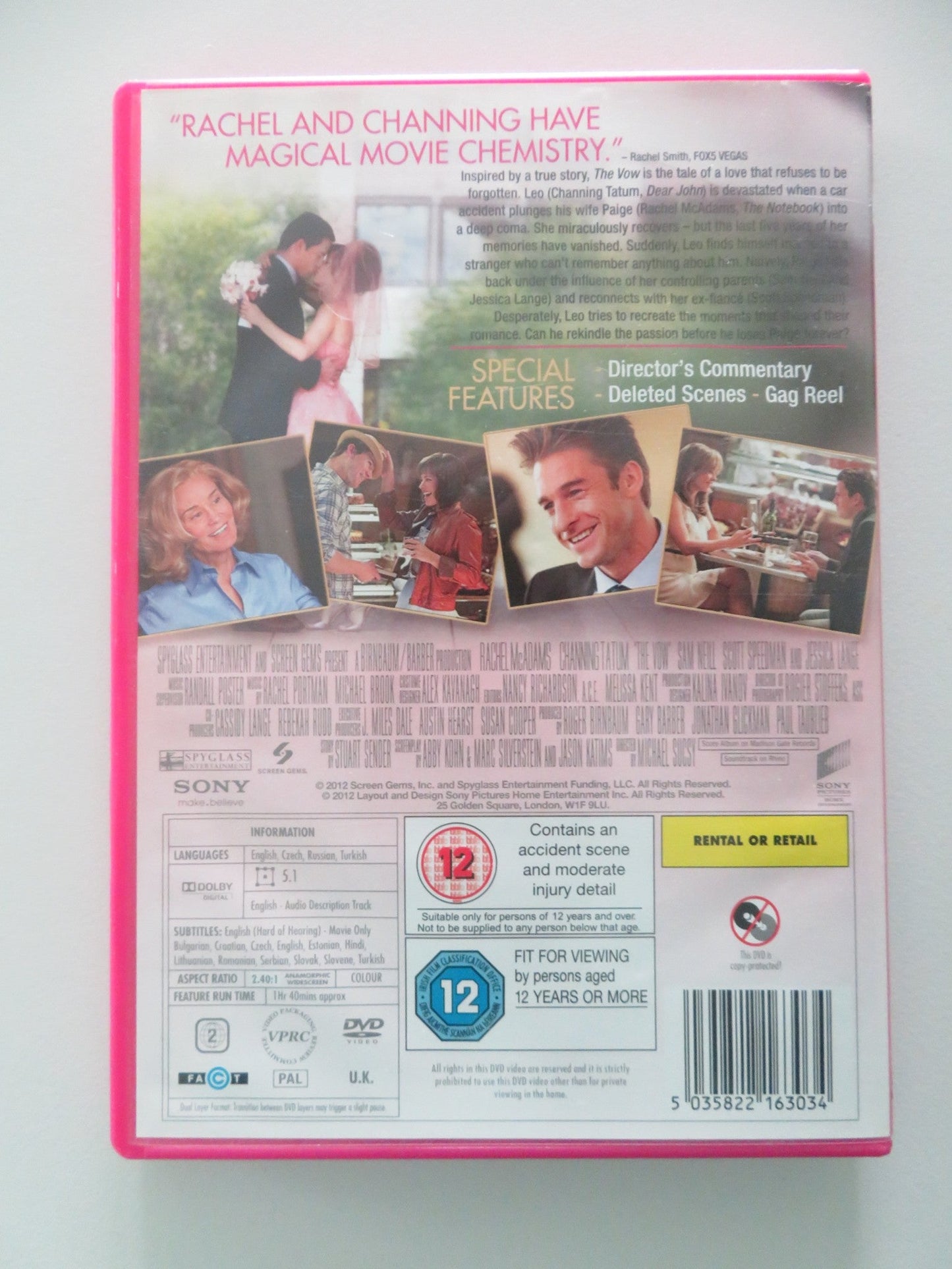 The Vow (DVD) Rachel McAdams Channing Tatum 2012 Region 2 Movie posters