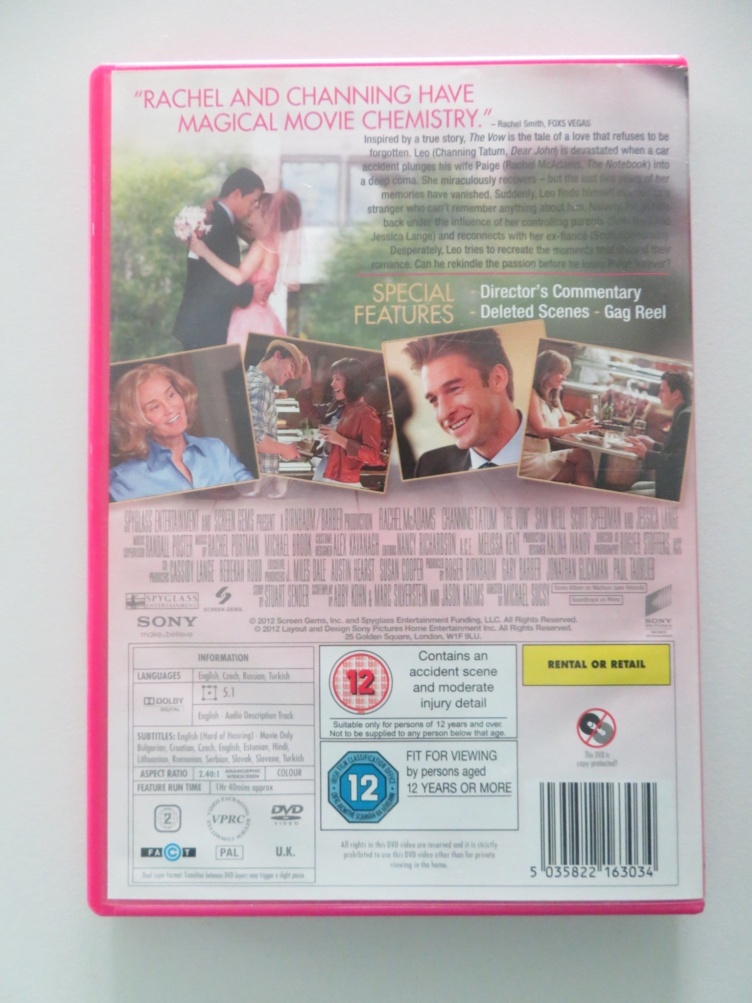 The Vow (DVD) Rachel McAdams Channing Tatum 2012 Region 2 Movie posters