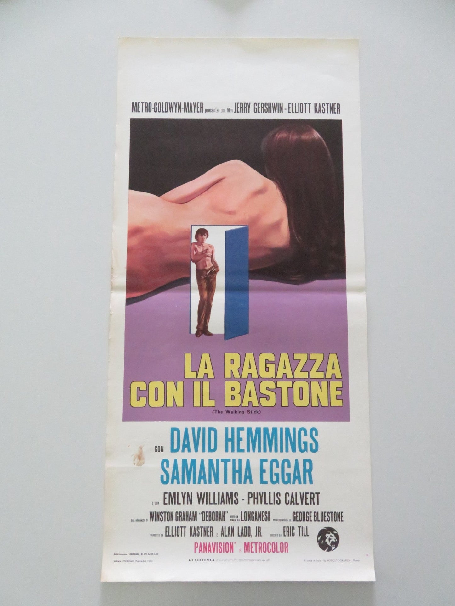 THE WALKING STICK ITALIAN LOCANDINA POSTER DAVID HEMMINGS SAMANTHA EGGAR 1970 Movie posters