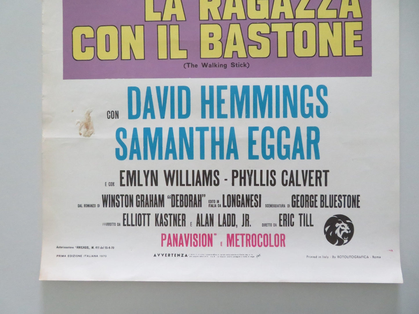 THE WALKING STICK ITALIAN LOCANDINA POSTER DAVID HEMMINGS SAMANTHA EGGAR 1970 Movie posters