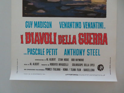 THE WAR DEVILS ITALIAN LOCANDINA POSTER GUY MADISON VENANTINO VENANTINI 1970 Movie posters