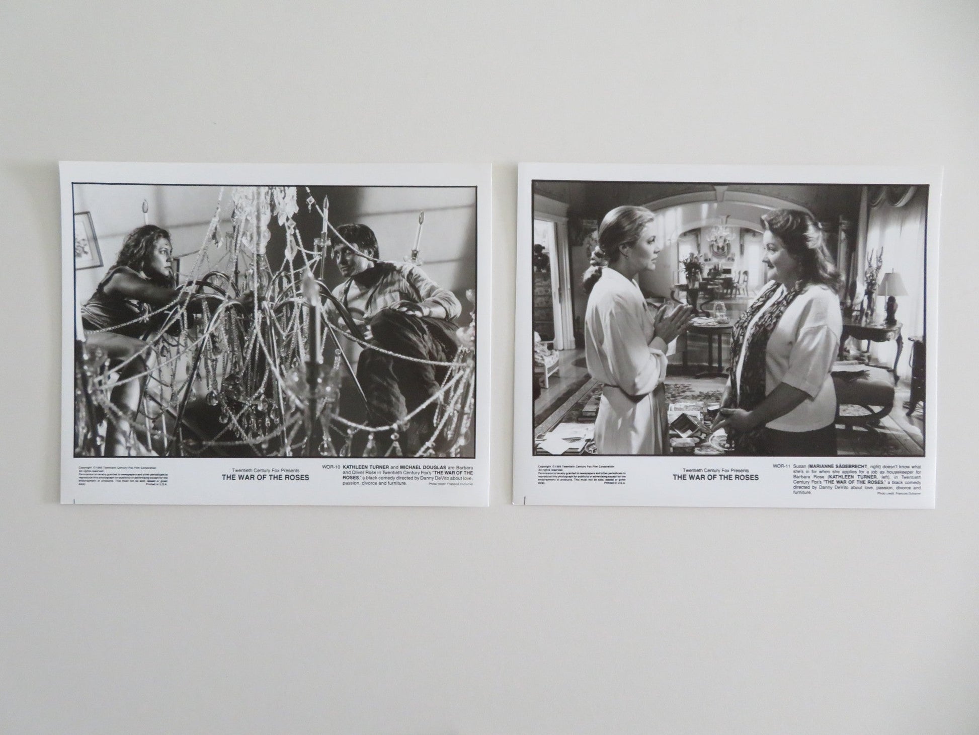 THE WAR OF THE ROSES MOVIE STILL PHOTO LOT OF 13 MICHAEL DOUGLAS D. DEVITO 1989 Movie posters