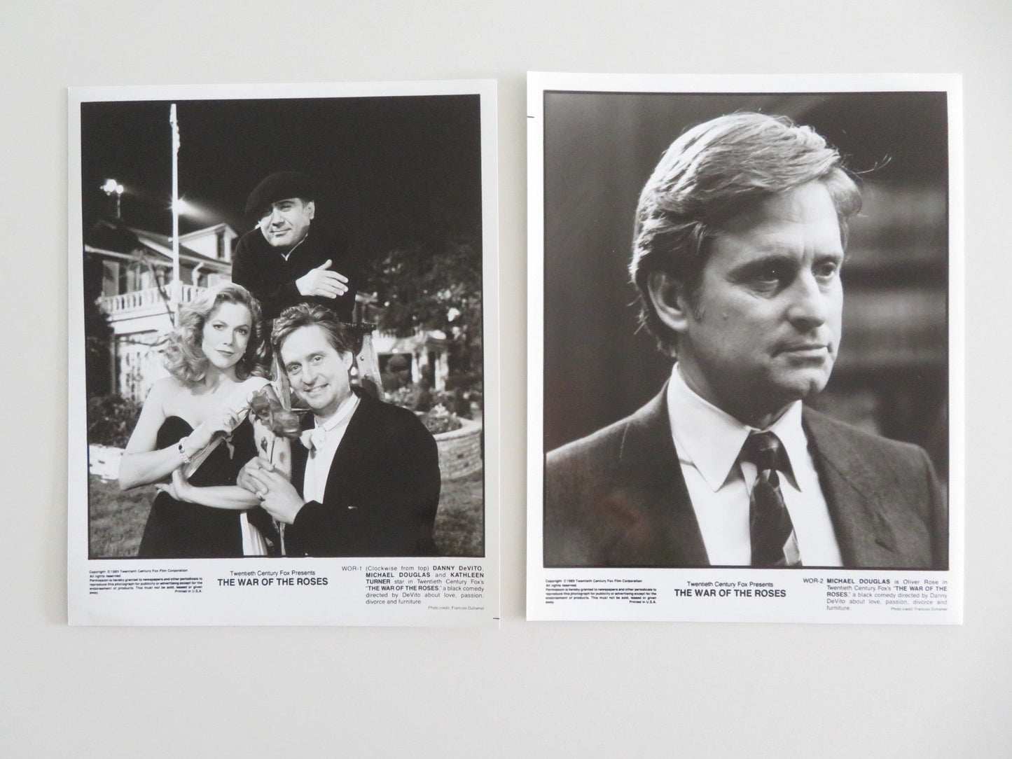 THE WAR OF THE ROSES MOVIE STILL PHOTO LOT OF 13 MICHAEL DOUGLAS D. DEVITO 1989 Movie posters
