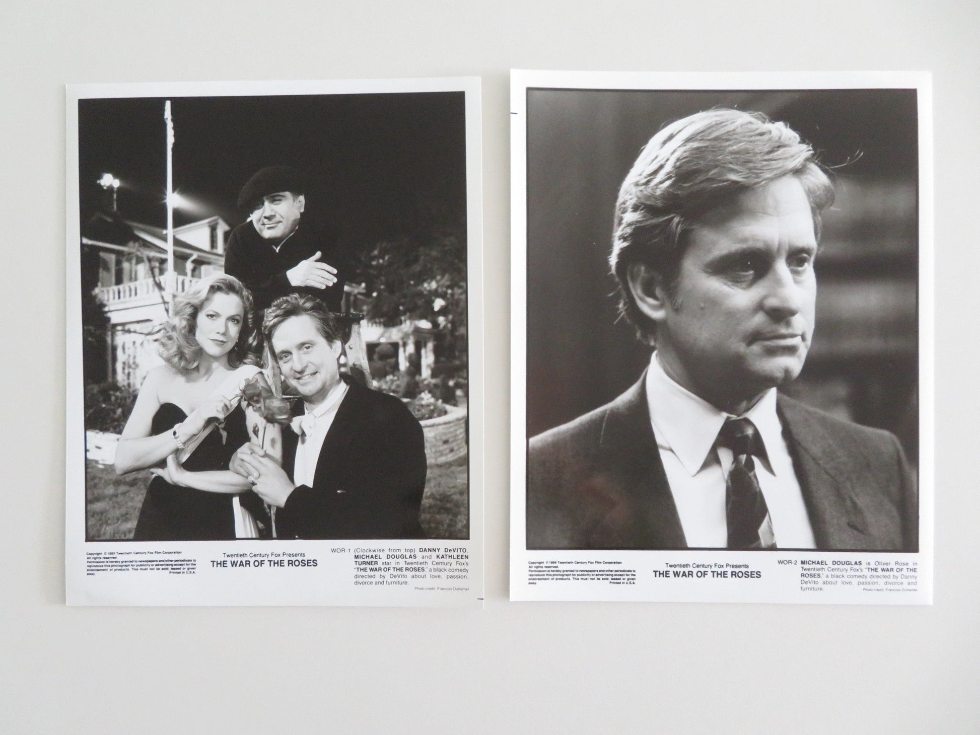 THE WAR OF THE ROSES MOVIE STILL PHOTO LOT OF 13 MICHAEL DOUGLAS D. DEVITO 1989 Movie posters