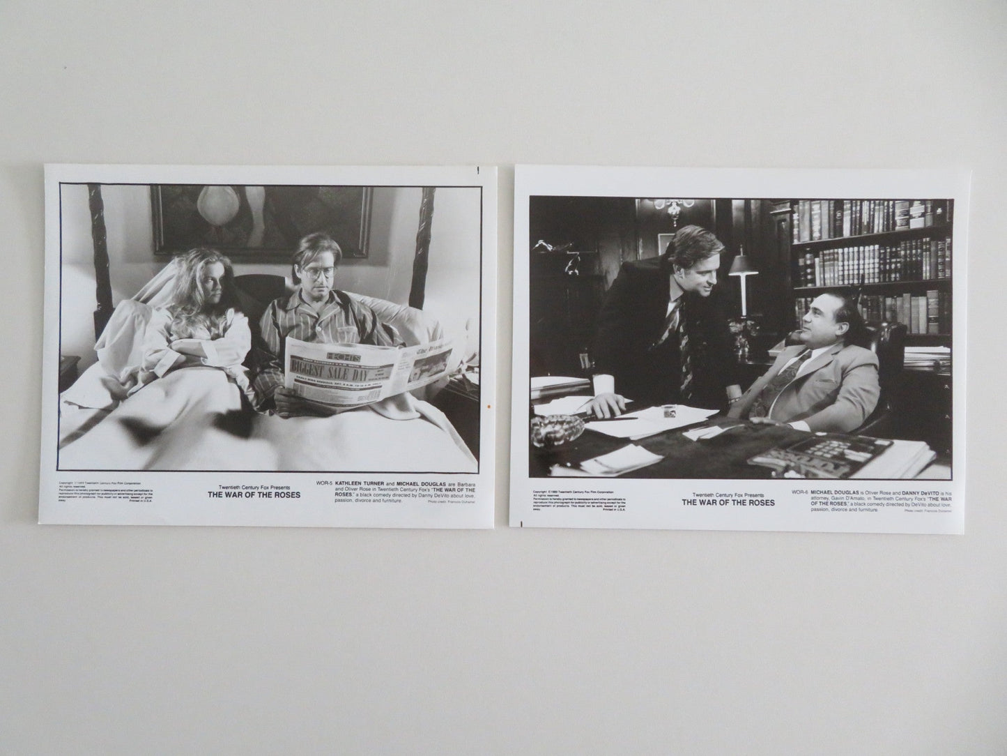 THE WAR OF THE ROSES MOVIE STILL PHOTO LOT OF 13 MICHAEL DOUGLAS D. DEVITO 1989 Movie posters