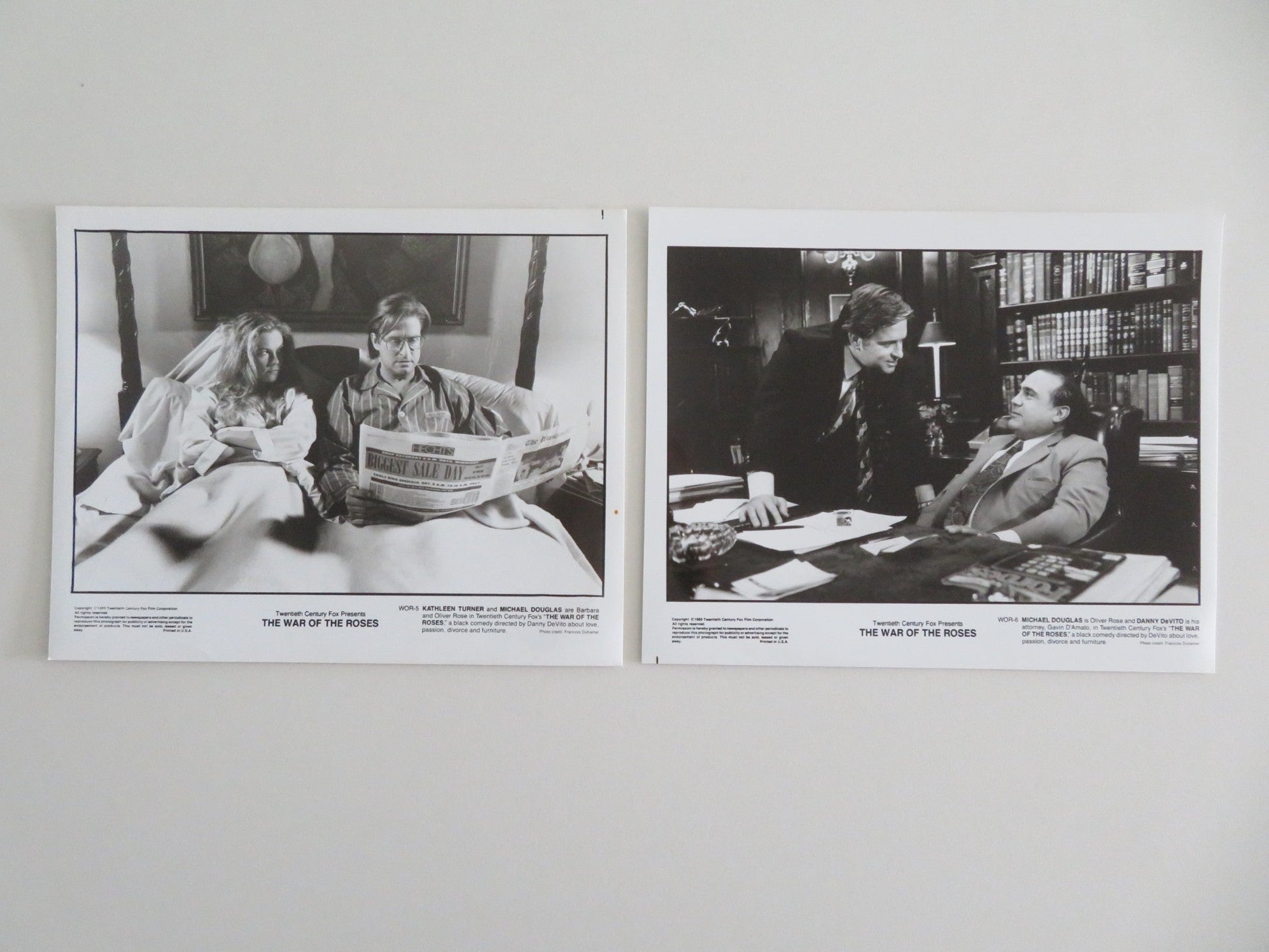 THE WAR OF THE ROSES MOVIE STILL PHOTO LOT OF 13 MICHAEL DOUGLAS D. DEVITO 1989 Movie posters
