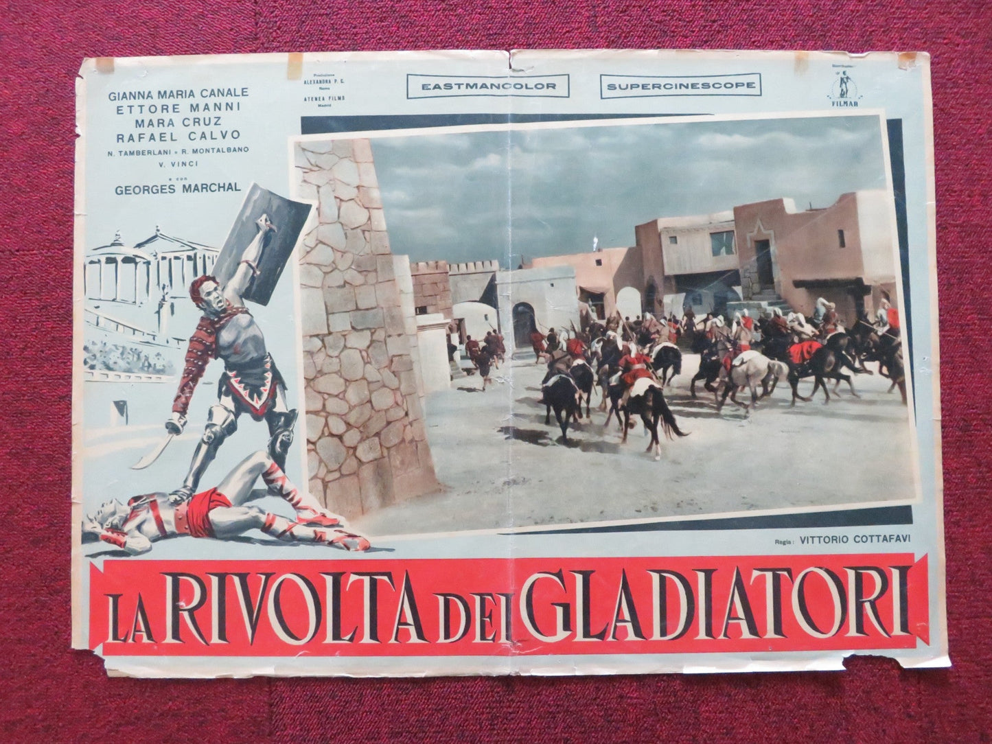 THE WARRIOR AND THE SLAVE GIRL ITALIAN FOTOBUSTA POSTER GIANNA MARIA 1958 Rendezvous Cinema Movie posters