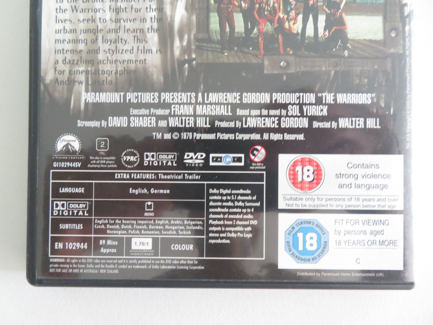 THE WARRIORS - B (DVD) MICHAEL BECK JAMES REMAR 1979 REGION 2 Movie posters