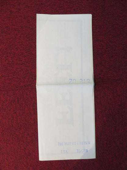 THE WAY WE LIVE NOW FOLDED US ONE SHEET POSTER NICHOLAS PRYOR JOANNA MILES 1970 Rendezvous Cinema Movie posters