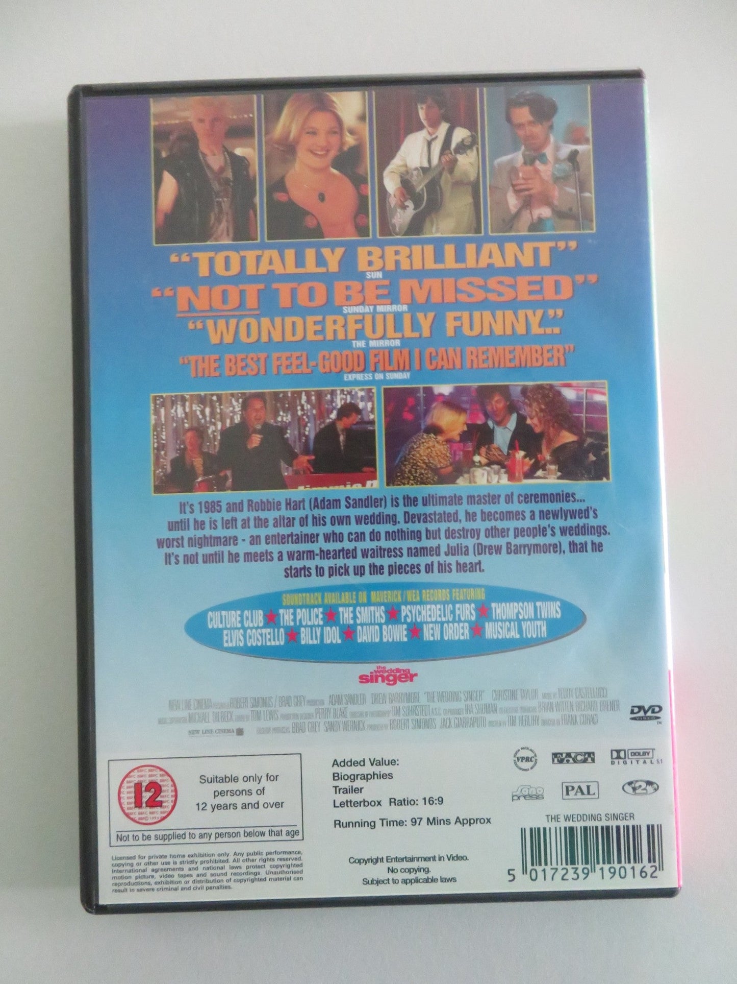 THE WEDDING SINGER (DVD) ADAM SANDLER DREW BARRYMORE 1998 REGION 2 Movie posters