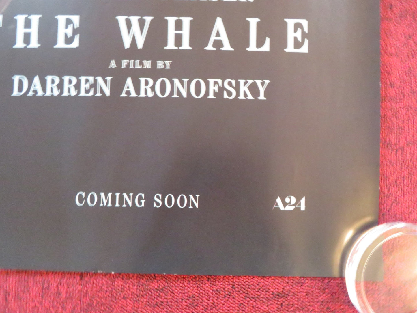 THE WHALE UK QUAD ROLLED POSTER BRENDAN FRASER SADIE SINK 2022 Rendezvous Cinema Movie posters
