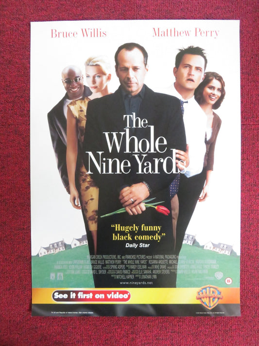 THE WHOLE NINE YARDS VHS VIDEO POSTER BRUCE WILLIS MATTHEW PERRY 2000 Rendezvous Cinema Movie posters