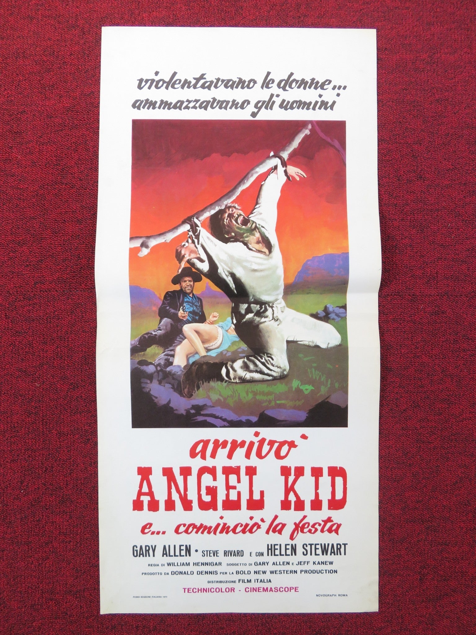 THE WICKED DIE SLOW ITALIAN LOCANDINA POSTER GARY ALLEN STEVE RIVARD 1970 Rendezvous Cinema Movie posters