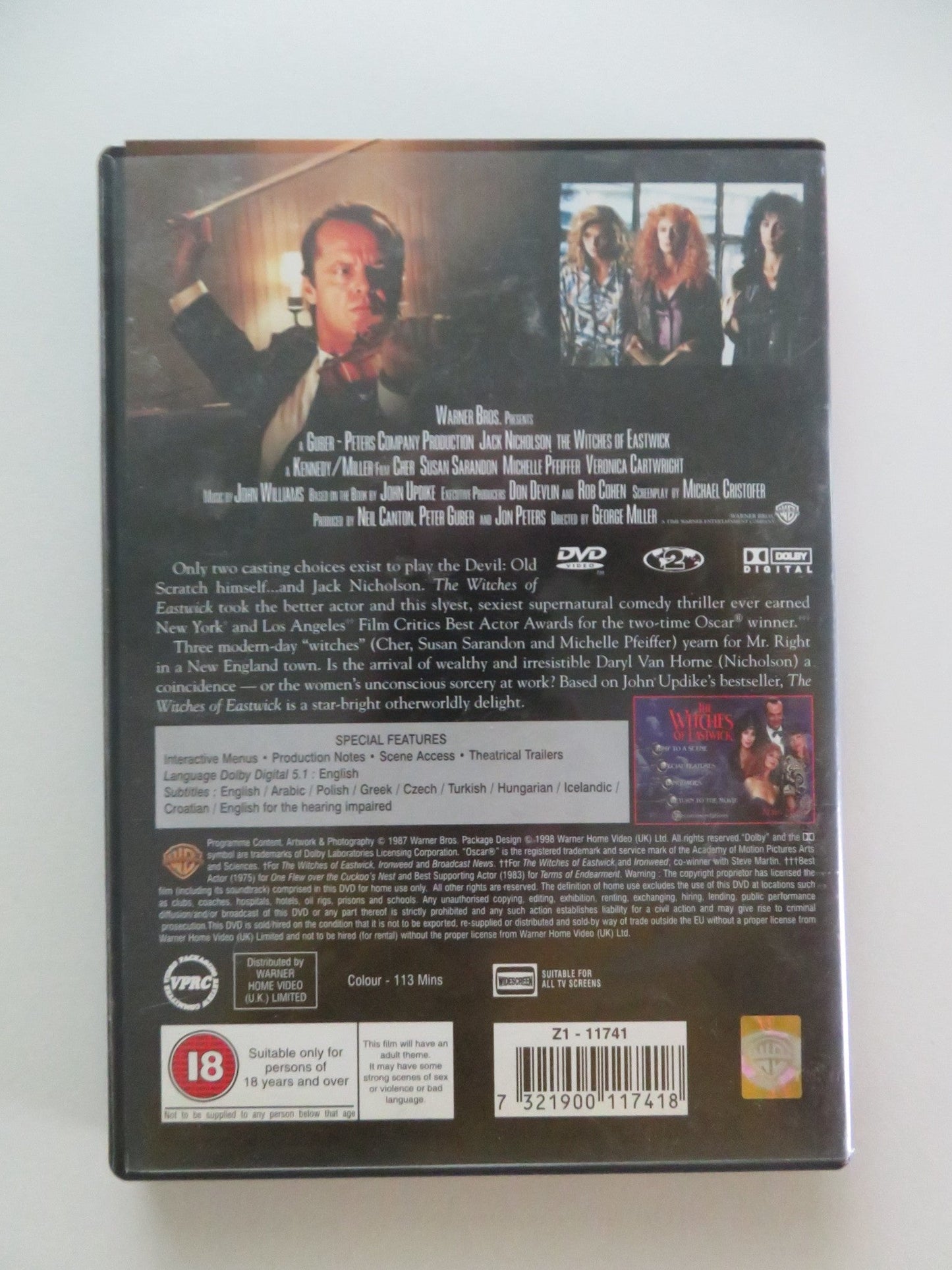 THE WITCHES OF EASTWICK (DVD) JACK NICHOLSON CHER SUSAN SARANDON 1987 REGION 2 Movie posters