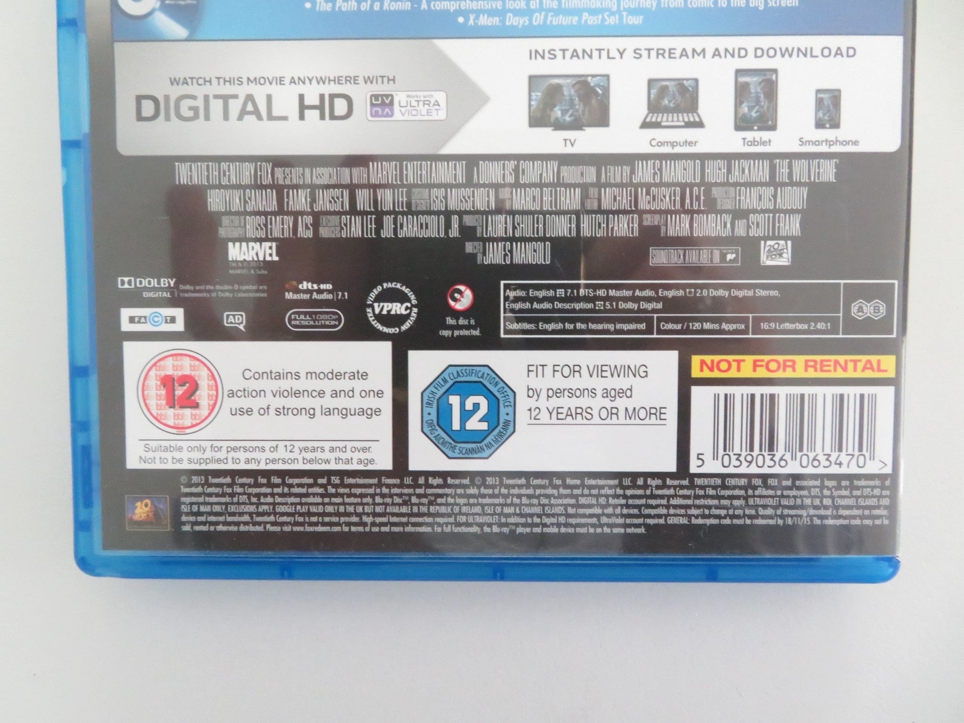 THE WOLVERINE (BLU - RAY) HUGH JACKMAN TAO OKAMOTO 2013 REGION A, B Movie posters