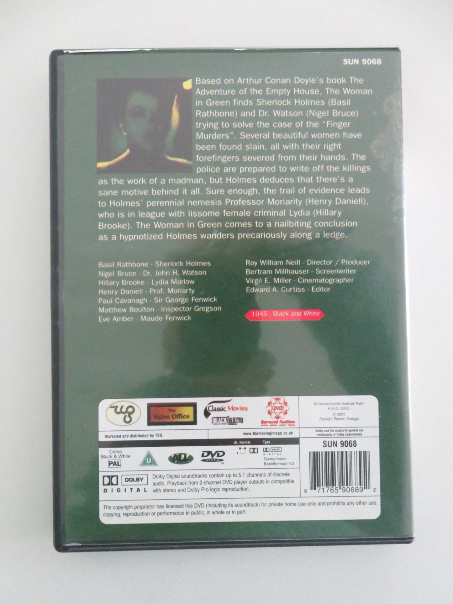 THE WOMAN IN GREEN (DVD) SHERLOCK HOLMES BASIL RATHBONE 1945 REGION ALL Movie posters