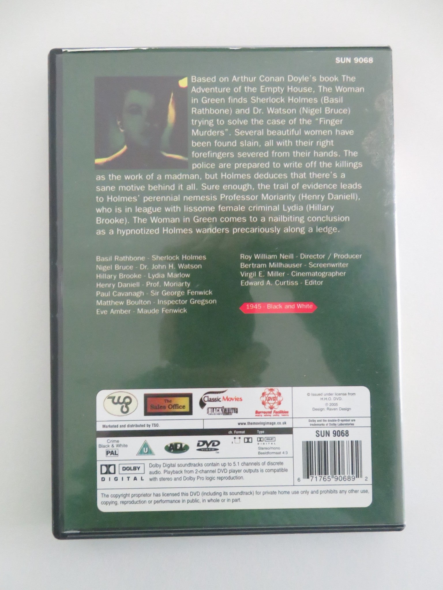 THE WOMAN IN GREEN (DVD) SHERLOCK HOLMES BASIL RATHBONE 1945 REGION ALL Movie posters