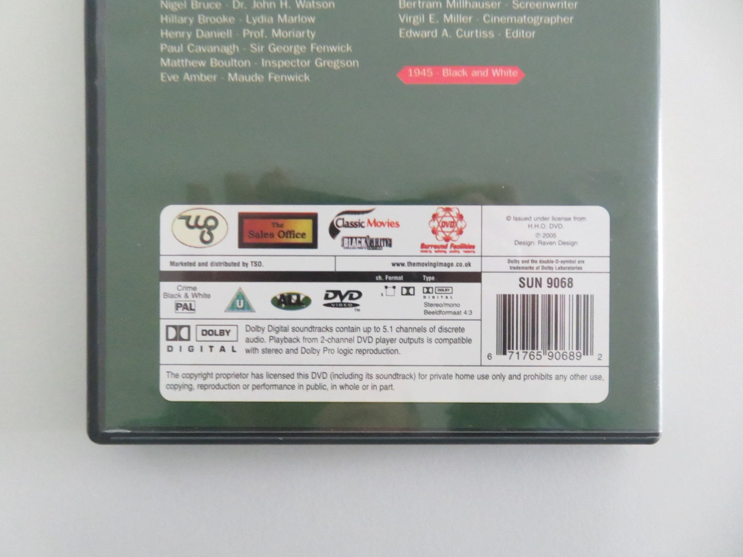 THE WOMAN IN GREEN (DVD) SHERLOCK HOLMES BASIL RATHBONE 1945 REGION ALL Movie posters