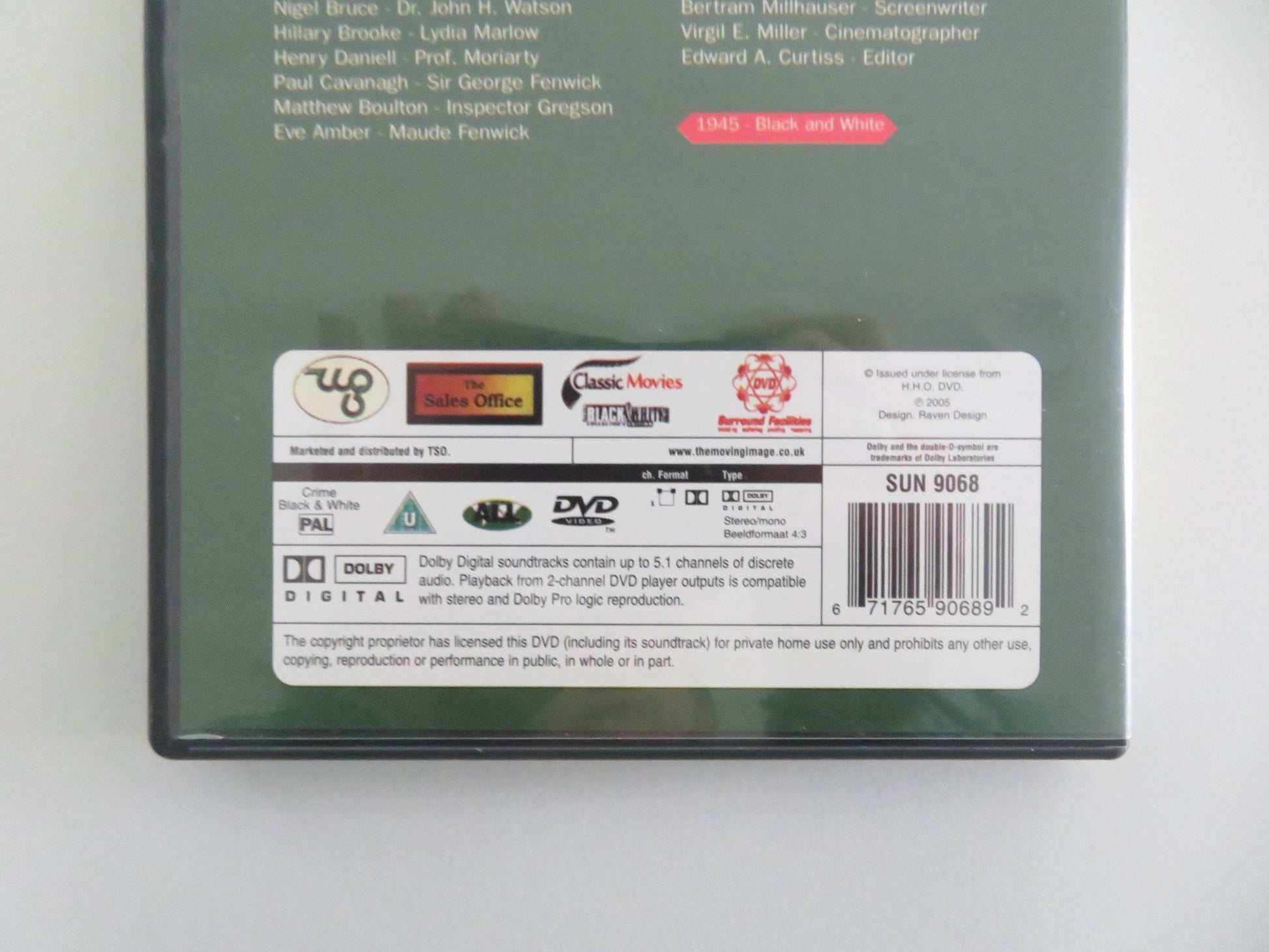 THE WOMAN IN GREEN (DVD) SHERLOCK HOLMES BASIL RATHBONE 1945 REGION ALL Movie posters