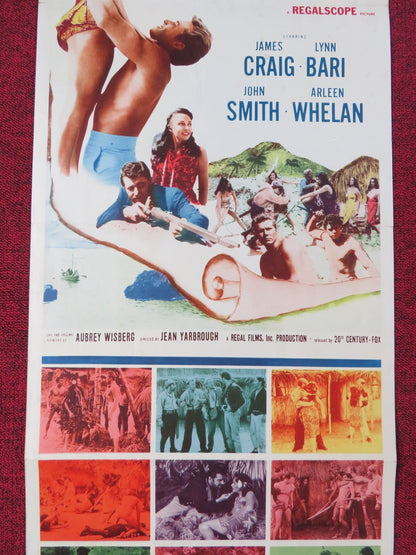 THE WOMEN OF PITCAIRN ISLAND US INSERT POSTER JAMES CRAIG LYNN BARI 1957 Rendezvous Cinema Movie posters