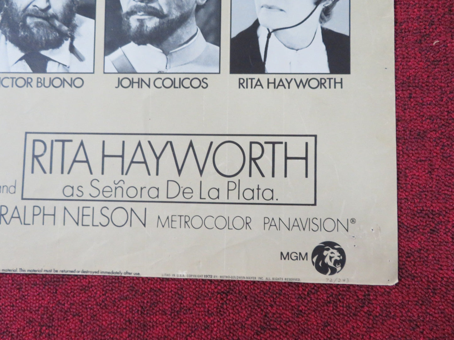 THE WRATH OF GOD FOLDED US ONE SHEET POSTER ROBERT MITCHUM FRANK LANGELLA 1972 Rendezvous Cinema Movie posters