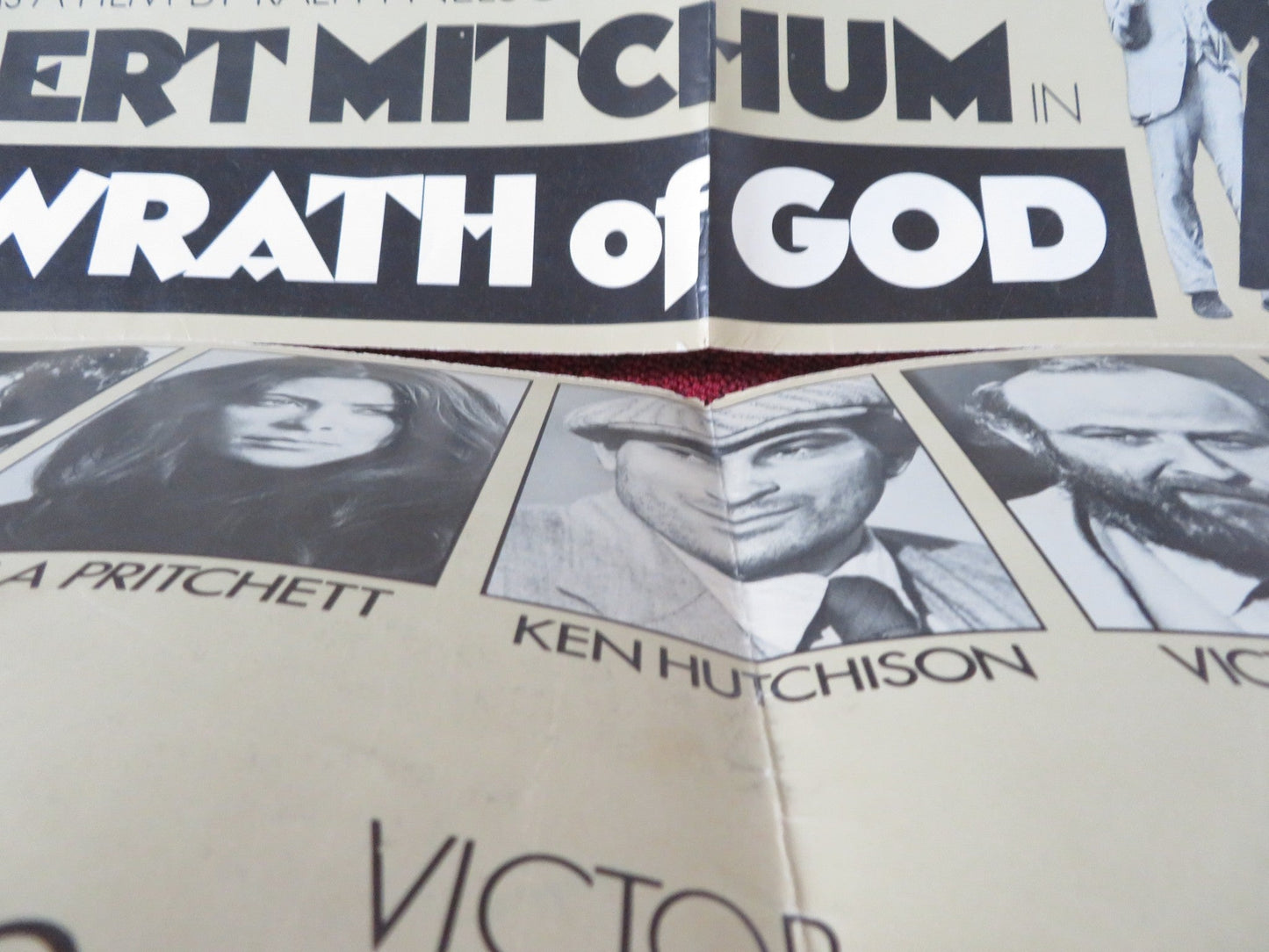 THE WRATH OF GOD FOLDED US ONE SHEET POSTER ROBERT MITCHUM FRANK LANGELLA 1972 Rendezvous Cinema Movie posters