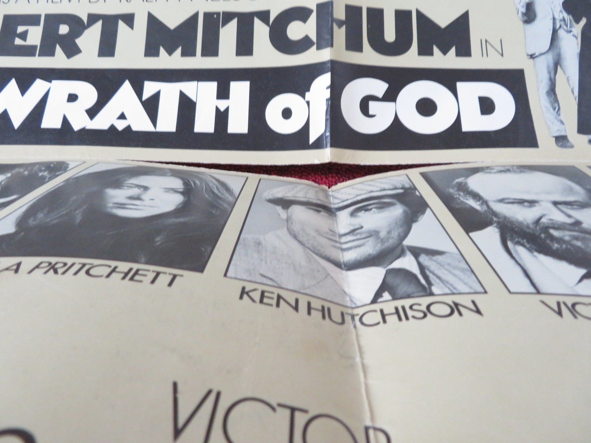 THE WRATH OF GOD FOLDED US ONE SHEET POSTER ROBERT MITCHUM FRANK LANGELLA 1972 Rendezvous Cinema Movie posters