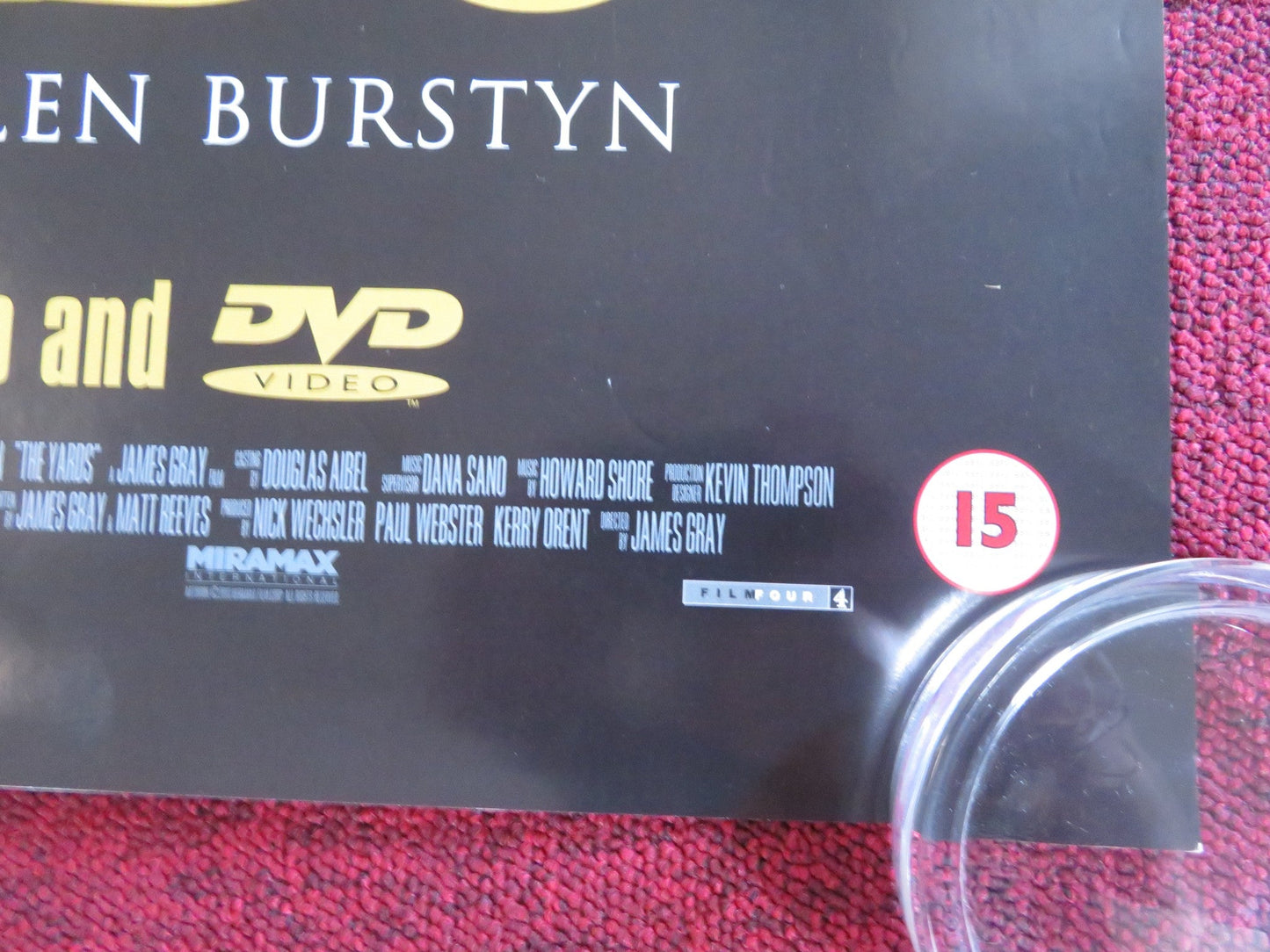 THE YARDS VHS & DVD VIDEO POSTER ROLLED MARK WAHLBERG JOAQUIN PHOENIX 2000 Rendezvous Cinema Movie posters