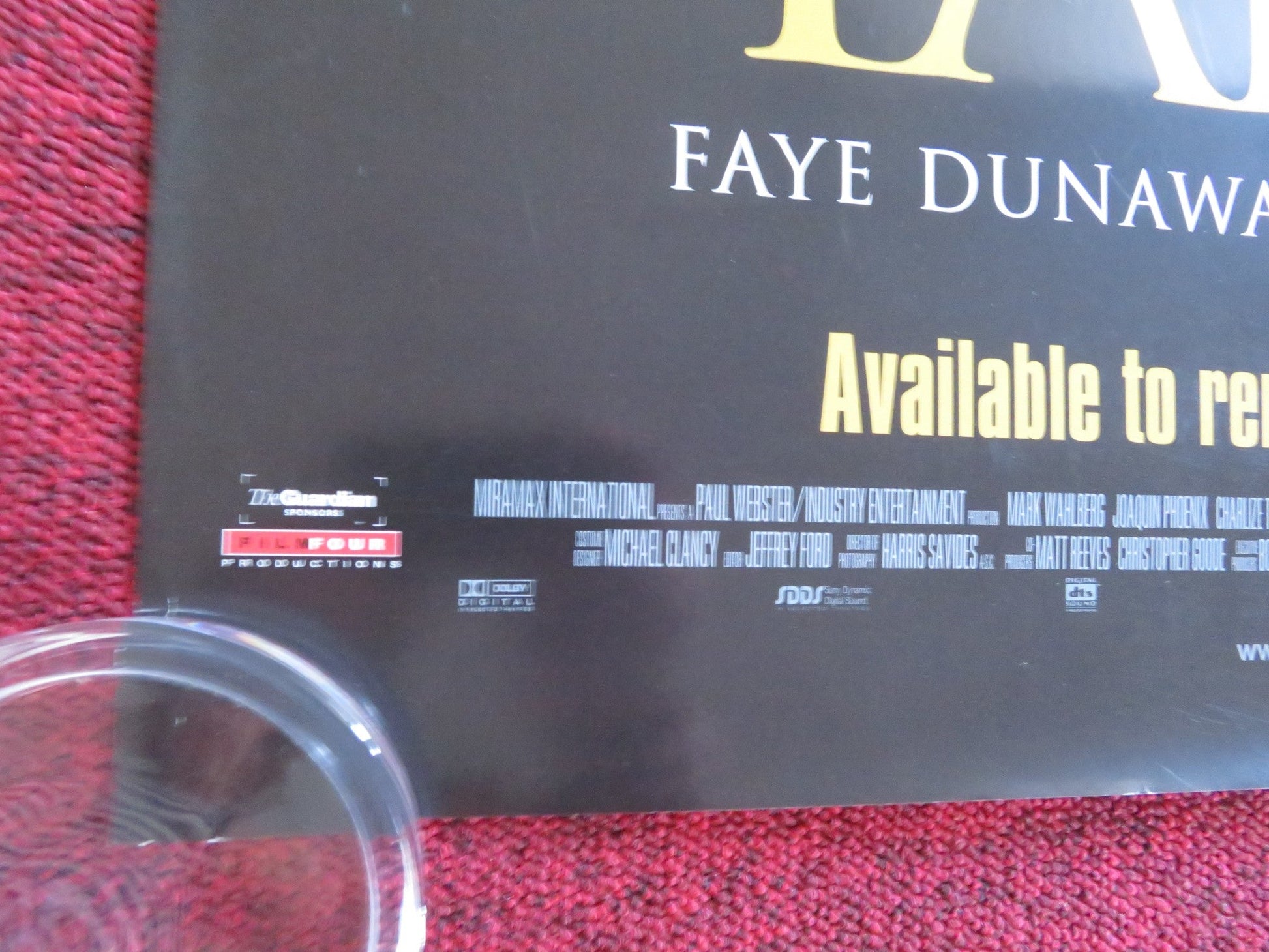 THE YARDS VHS & DVD VIDEO POSTER ROLLED MARK WAHLBERG JOAQUIN PHOENIX 2000 Rendezvous Cinema Movie posters