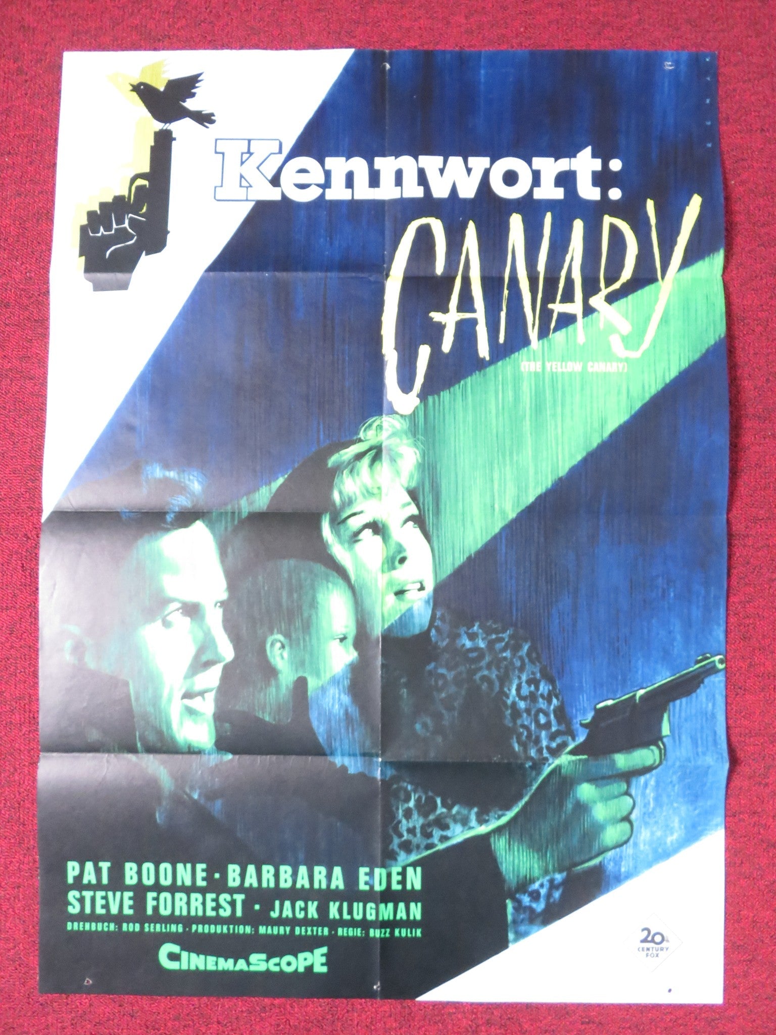 THE YELLOW CANARY GERMAN A1 POSTER FOLDED PAT BOONE BARBARA EDEN 1963 Rendezvous Cinema Movie posters