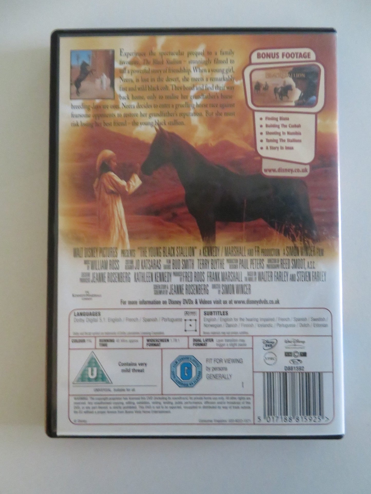 THE YOUNG BLACK STALLION (DVD) DISNEY RICHARD ROMANUS BIANA TAMIMI 2003 REGION 2 Movie posters