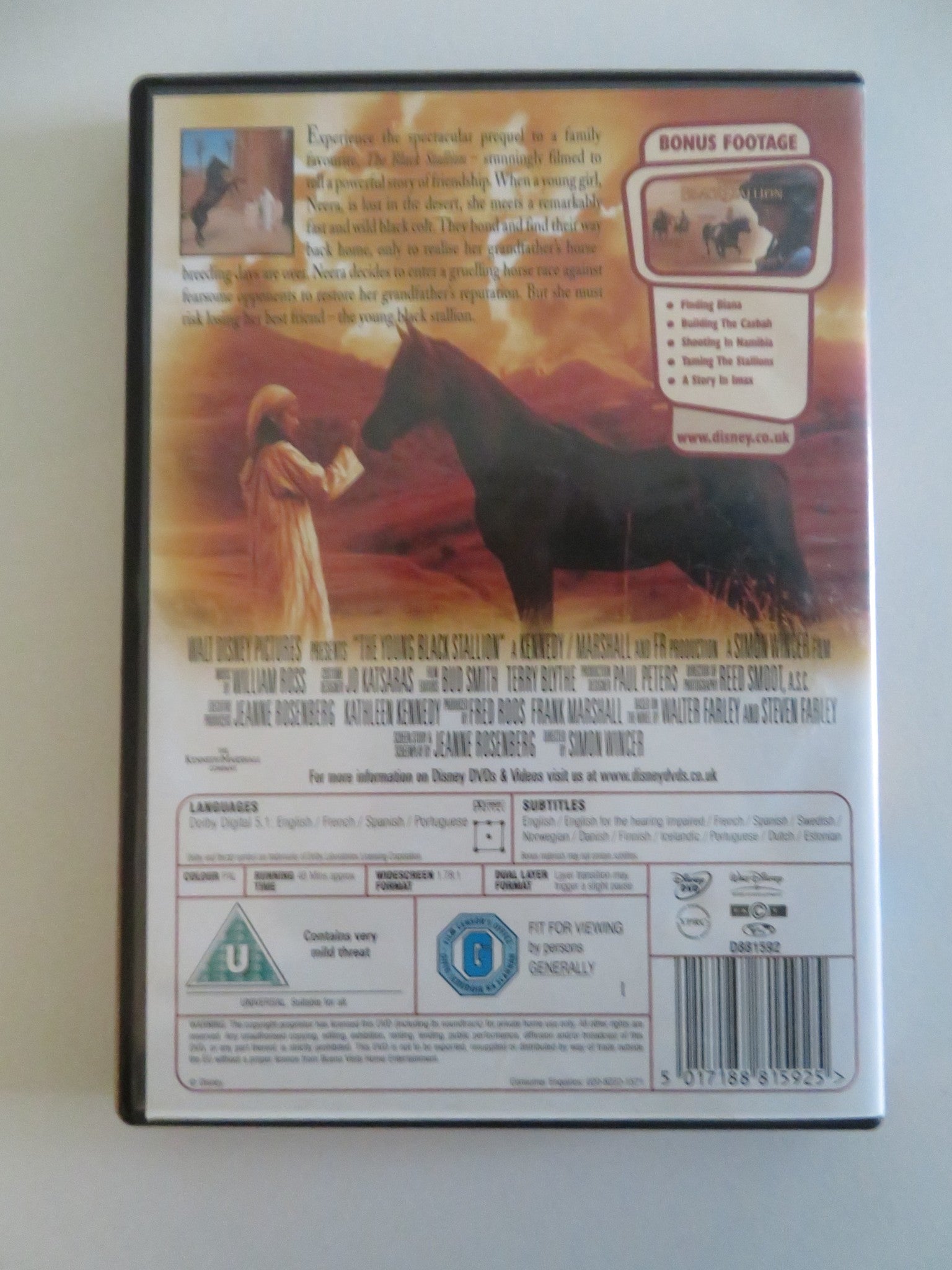 THE YOUNG BLACK STALLION (DVD) DISNEY RICHARD ROMANUS BIANA TAMIMI 2003 REGION 2 Movie posters