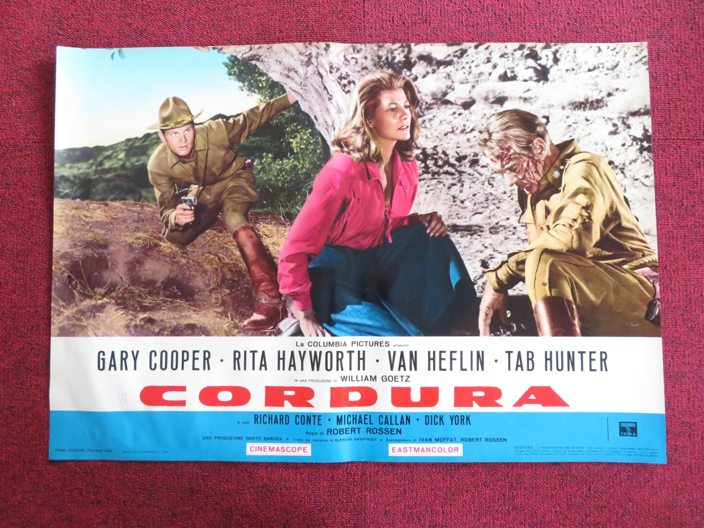 THEY CAME TO CORDURA - B ITALIAN FOTOBUSTA POSTER GARY COOPER RITA HAYWORTH R60s Rendezvous Cinema Movie posters