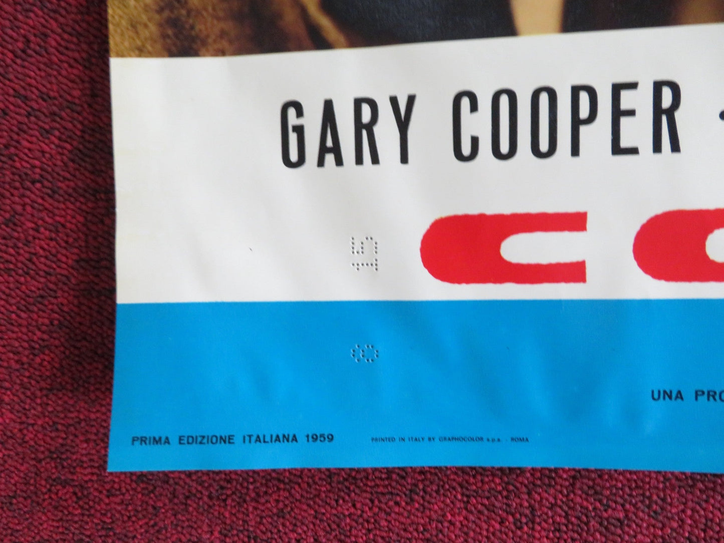 THEY CAME TO CORDURA - D ITALIAN FOTOBUSTA POSTER GARY COOPER RITA HAYWORTH R60s Rendezvous Cinema Movie posters