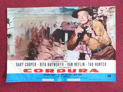 THEY CAME TO CORDURA - F ITALIAN FOTOBUSTA POSTER GARY COOPER RITA HAYWORTH R60s Rendezvous Cinema Movie posters