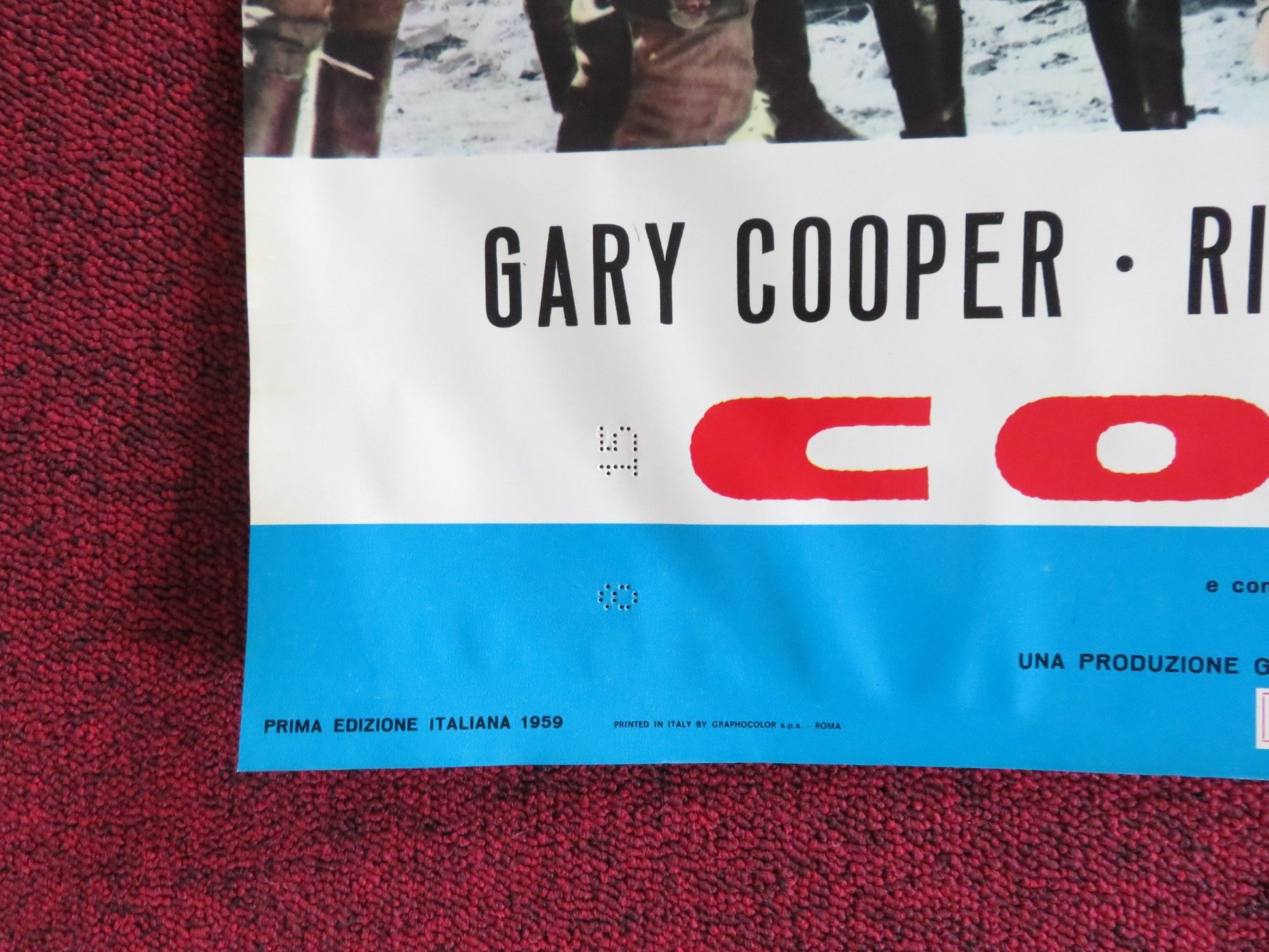 THEY CAME TO CORDURA - G ITALIAN FOTOBUSTA POSTER GARY COOPER RITA HAYWORTH R60s Rendezvous Cinema Movie posters