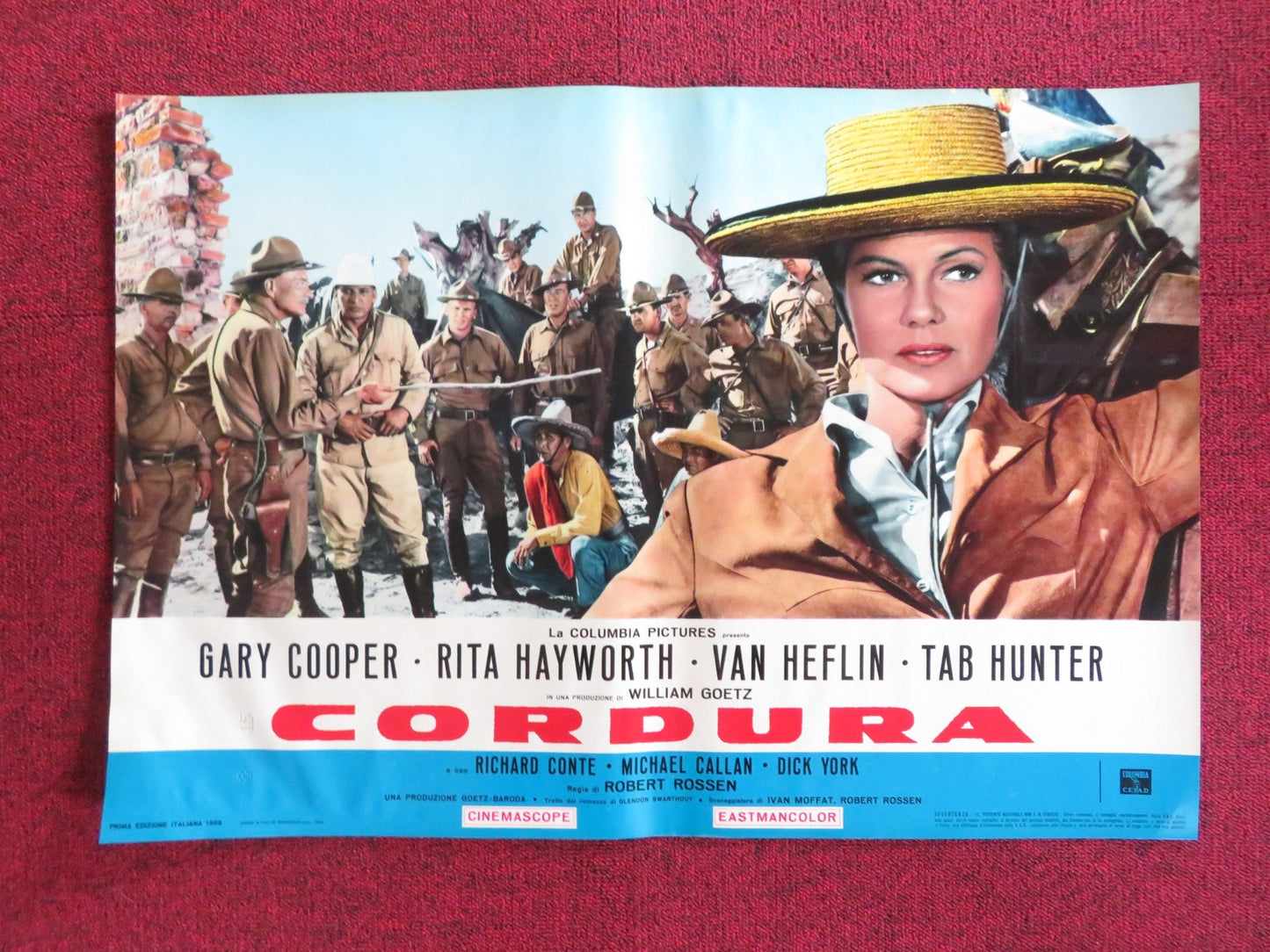 THEY CAME TO CORDURA - G ITALIAN FOTOBUSTA POSTER GARY COOPER RITA HAYWORTH R60s Rendezvous Cinema Movie posters